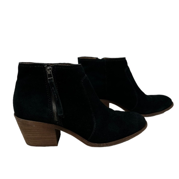 Madewell black suede block heel ankle boots size 10 - Picture 4 of 13